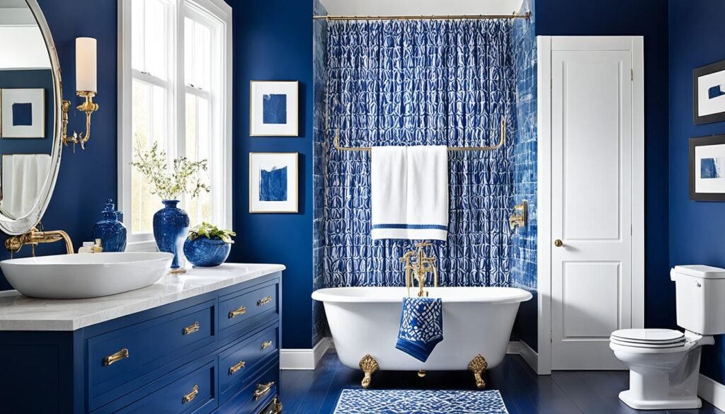 deep blue bathroom