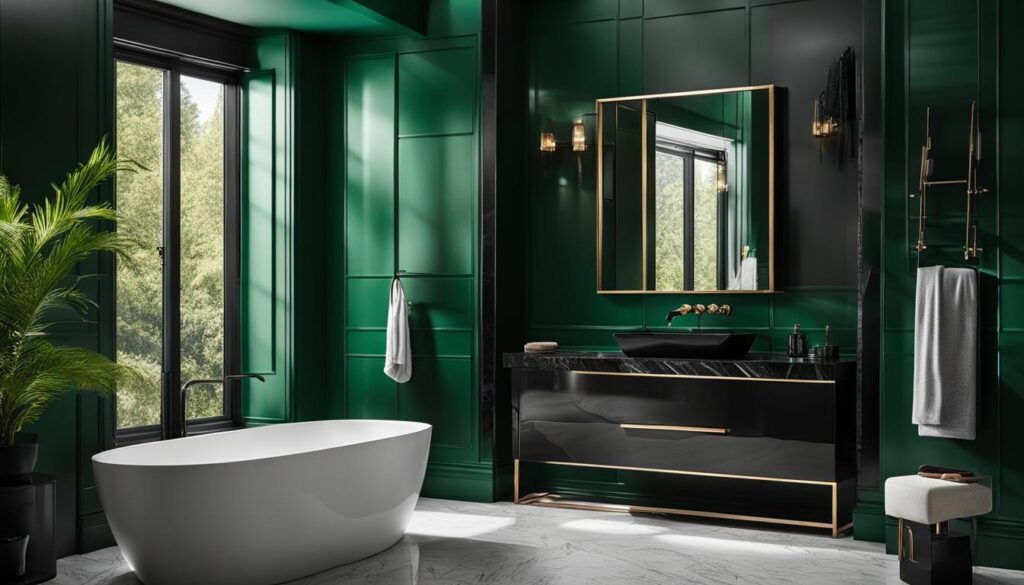 rich green bathroom