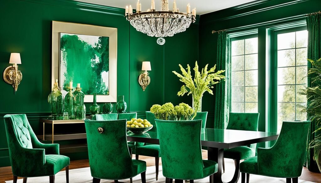 emerald green walls
