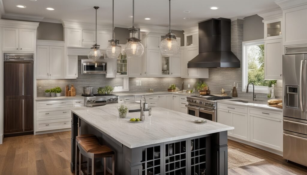 kitchen island layout