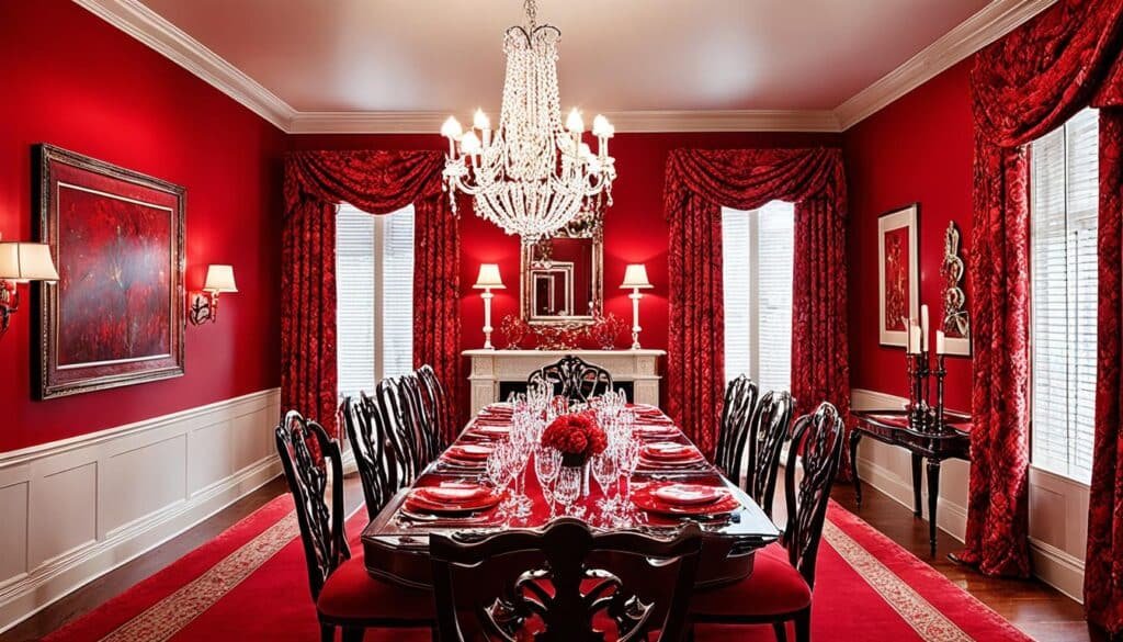 red dining room