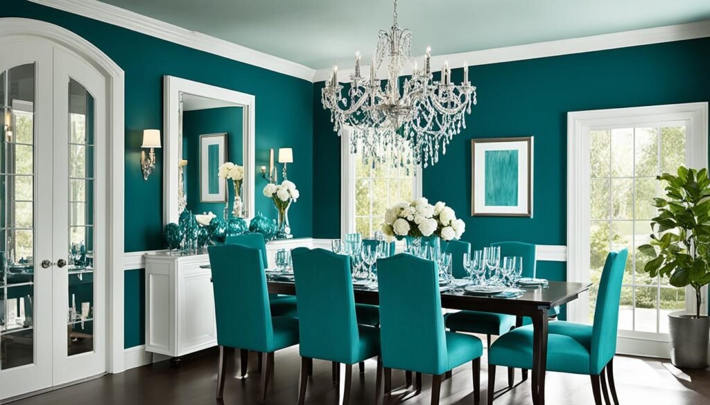 teal dining room