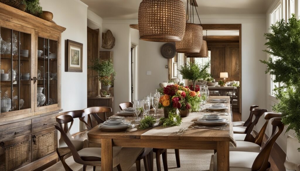 open shelving dining room