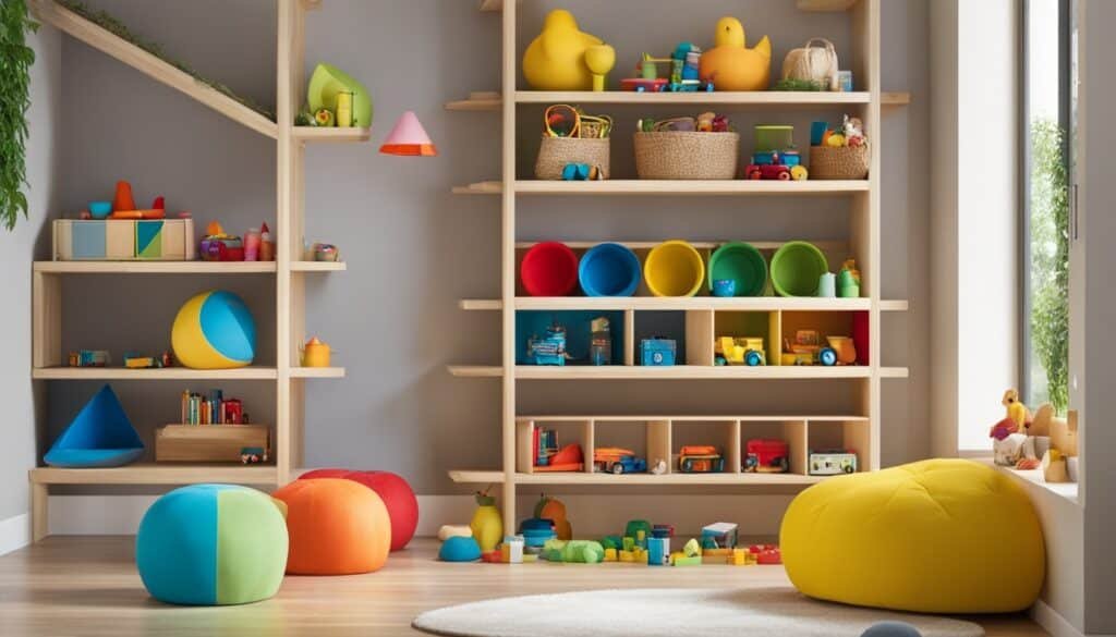 open shelving for kids' rooms