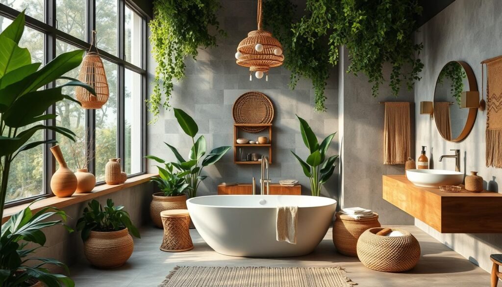 modern boho bathroom